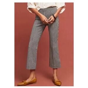 Cartonnier by Anthropologie Size XS Cropped Houndstooth Pull On Pants Stretch
